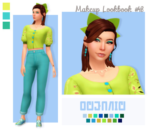 peachiiesims: Oceanic Palette by Ace Beaute hair - ombre - bow - eyeshadow - earrings