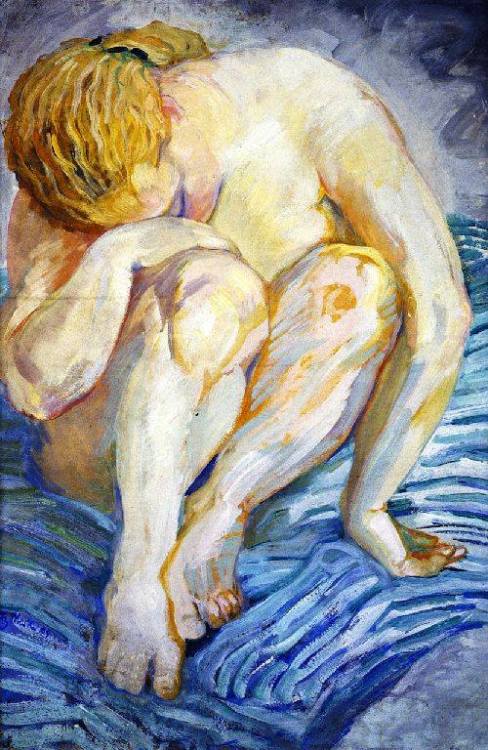 alongtimealone2:Nude Study (Female Nude) - Franz Marc 1909 German 1880-1916Stadelsches Kunstinstitut