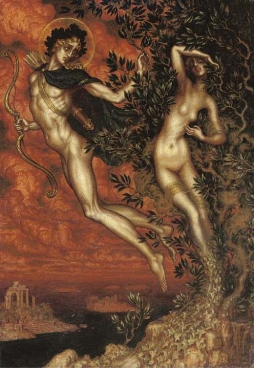 hildegardavon: Nikolai (Konstantinovich) Kalmakov,1873-1955 Apollo and Daphne, n/s, signed with devi