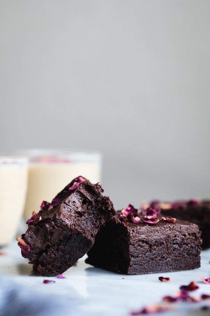 sweetoothgirl: Frosted Earl Grey Brownies with Rose Petals