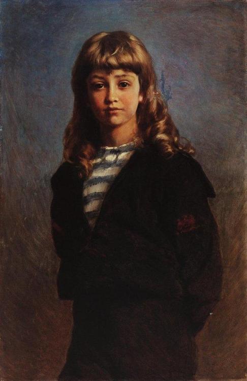 Serezha (Portrait of Son in Sailor Suit), 1887, Konstantin Makovsky