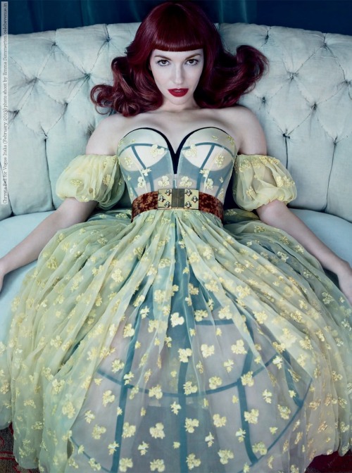 froufroufashionista:  Chrysta Bell by Emma Summerton for Vogue Italia (Dress & Bustier by Alexan