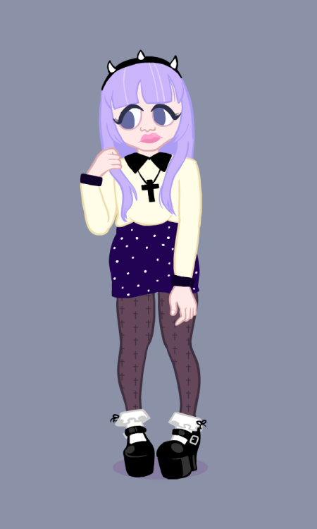 drew a pastel goth from reference