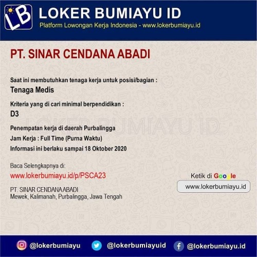 Pt sinar cendana abadi purbalingga