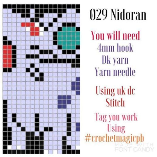 Here is the pattern for 029 NidoranThanks for all the lovely comments about my finished blanket I 