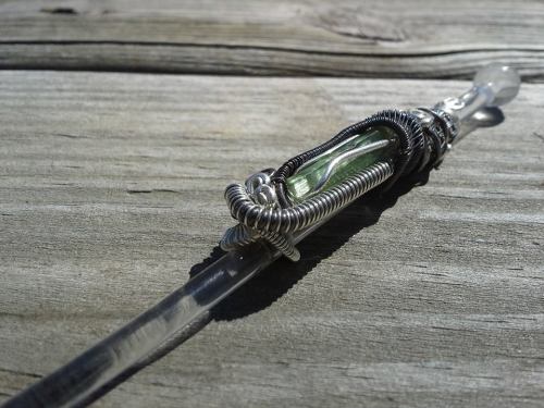 Check out this dabber that I made as part of a series! All sterling silver, featuring a green tourma