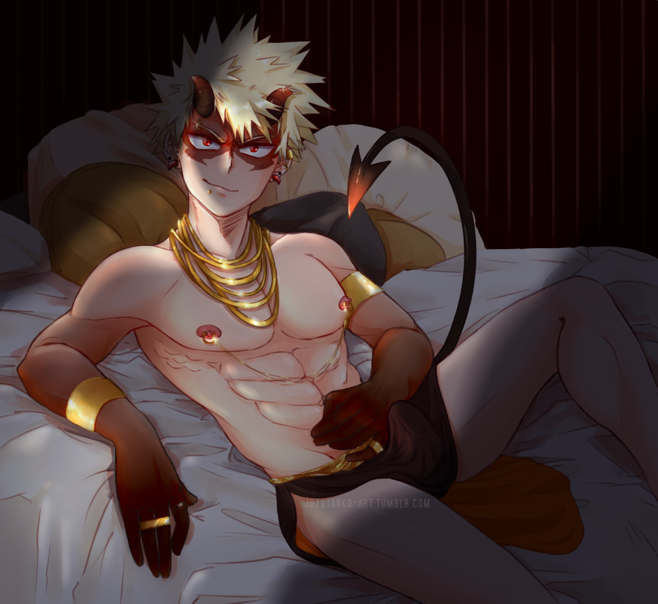 HAIL TO THE KING — Incubus!Bakugou to go with my fic, A Deal for... pic