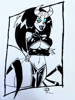 chillguydraws: Inktober 2017  Day 9 - Spider  Velma Green the Spider Queen  ;9