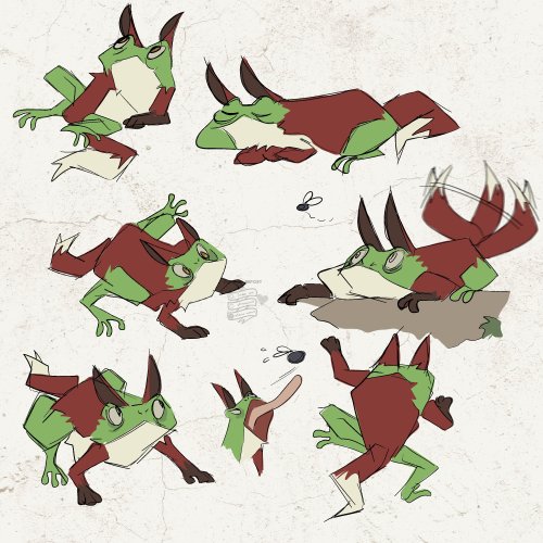 Some Doodles Of A Funky Little Character I Designed For Someone's Book!