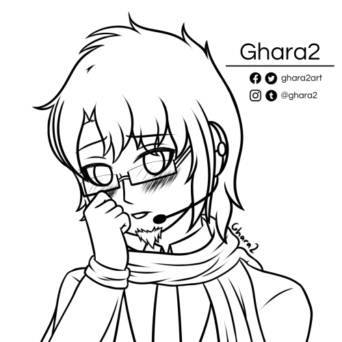 Here’s a lineart bust commission I did for my friend Vanillion! This is her OC, AI-kun! He was