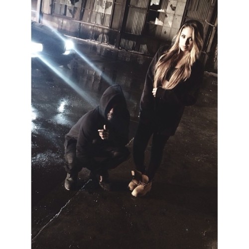 villegas-news:  jasminevillegas: Me and @kendricklamar on set of That’s me right there music video 🙌 feeling blessed 😁
