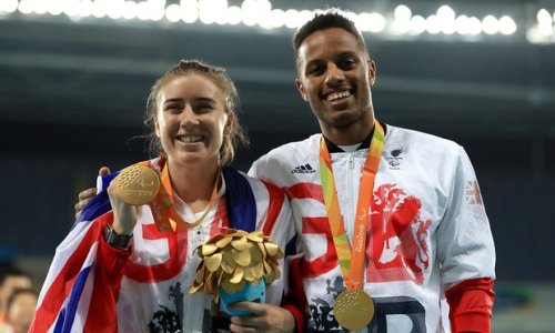 Libby Clegg and guide Chris Clarke win gold in the T11 200m 