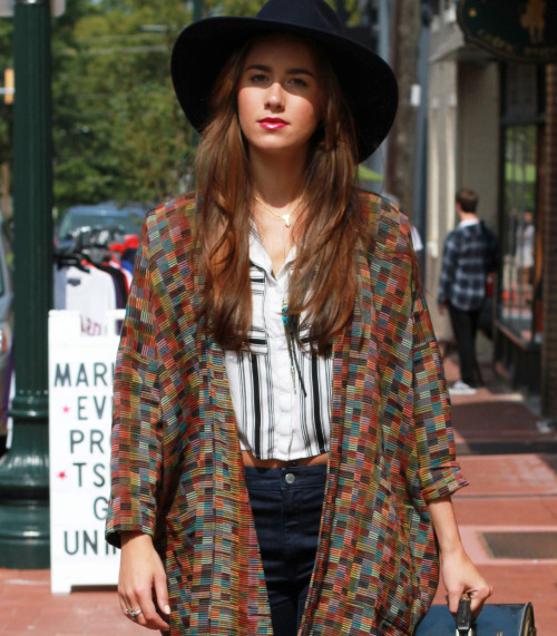 Three Tree Town  Hat by Halston  Jacket by Eskandar Shirt by H&amp;M Jeans by Gap Shoe