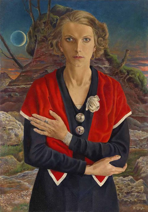 terminusantequem: Rudolf Schlichter (German, 1890-1955), Lady with Red Scarf (Speedy with the Moon),