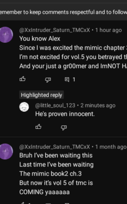 So Many People Thinks That Alex Is Innocent But I Commented On His Community Post But Basically Last