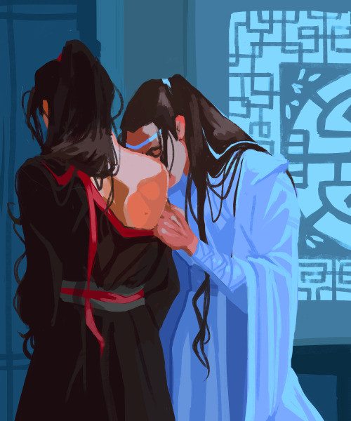 leafdyke: wei wuxian can have little a husband-administered shoulder kiss, as a treat