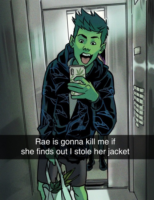 Porn Pics loubuggins:Beast Boy’s Snapchat By the