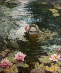 songesoleil:  Mermaid. Oil on Canvas. 119 x 90 cm. Source : academart.com.  Art by Anna Vinogradova.(born 1975, Krasnodar, Russia).