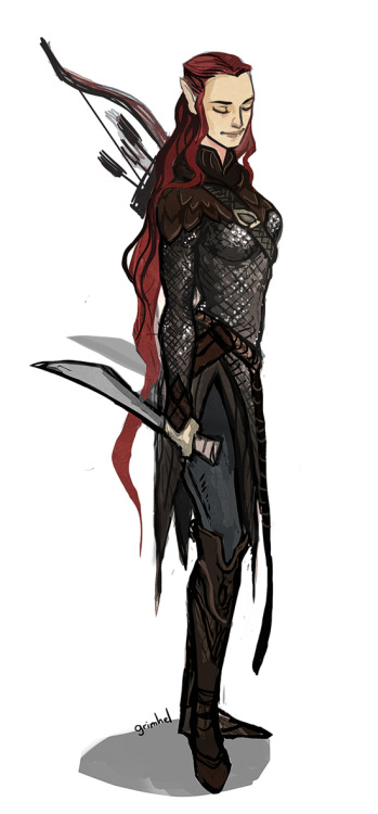 grimhel: Little drawing of Tauriel, inspired on the design of one of her concept arts. Not sure if I