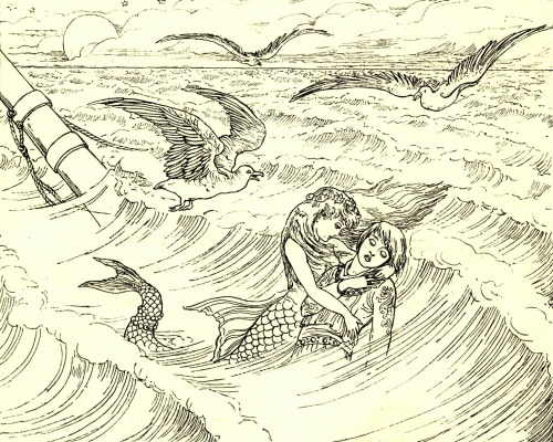 cuntsforchrist:“The little mermaid” vintage illustration by Laura Trowbridge, 1898 