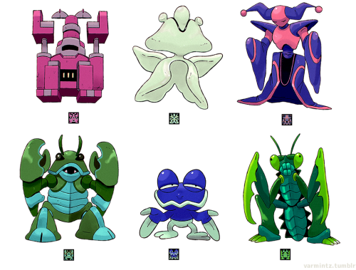 Inspired by @mossworm​, randomly generated sprites turned monsters! Tried to do the first few that c