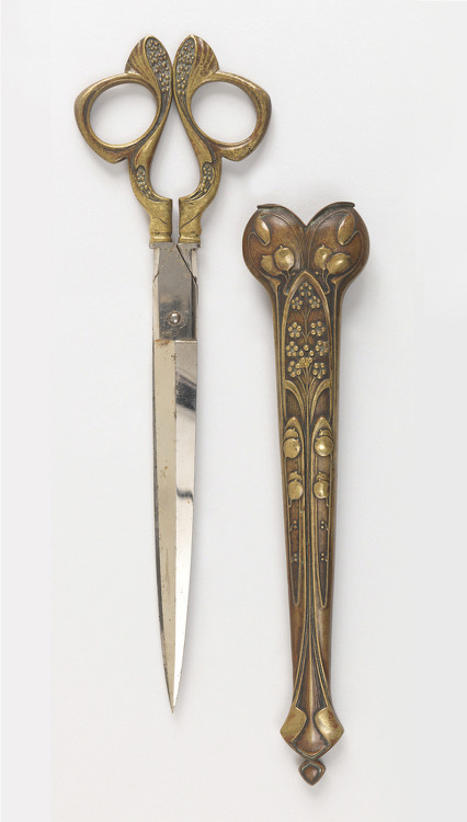 Scissors, 1900. Cast copper and brass, with forged steel blades. Germany. Via Cooper Hewitt
