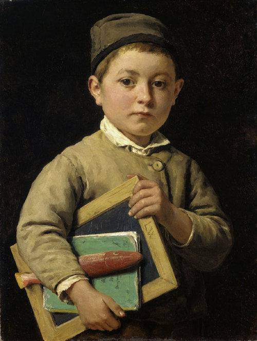 artist-anker: Schoolboy, Albert Anker www.wikiart.org/en/albert-anker/schoolboy-1881