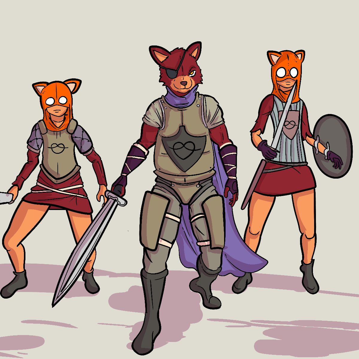 Crifox, leader of the Fox Boys and two of his boys, a group skirting the line between