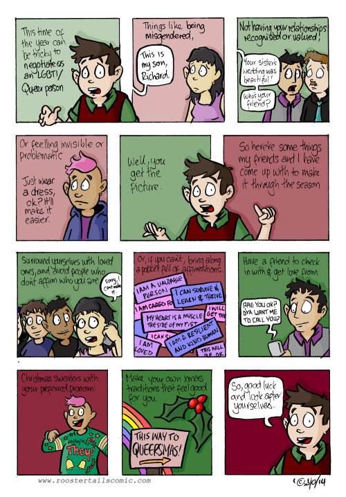 trans-parenting:Rooster Tail’s samorchard shared this comic today.  The holidays can defi