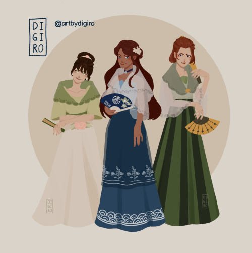 artbydigiro:experimenting with a second art style ATLA ladies in filipinianas  ✨ &nbs