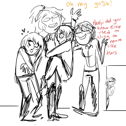 tinkerlu:  i JSUT WANT HANJI TO BE REALLY SUPPORTIVE OF THE KIDS AND LEVI TO BE REALLY JEALOUS AND FEEL LEFT OUT OK BYE 