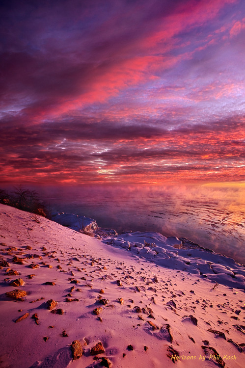 “Earth Prime”Sunrise on the shore of Lake Michigan.Wisconsin Horizons by Phil KochTurnin