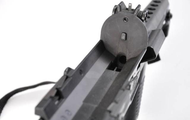 gunrunnerhell:  Calico M-951 The rather bizarre looking 9x19mm carbine with its unique