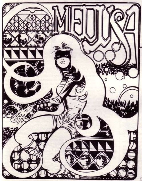 thebristolboard:lifeascomics:Early BWSThe Hela and Medusa pieces remind me a lot of Alphonse Mucha. 