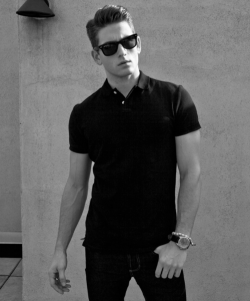 Black polo + Pair of jeans + boat shoes/loafers: Perfection.