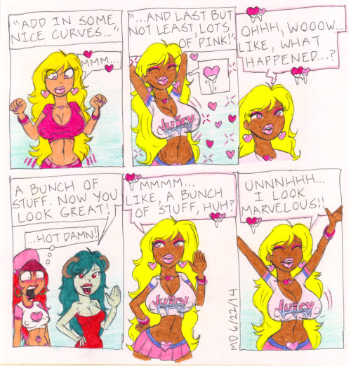 mdetector5:  Here is a commission for Apokol on DA, that is a continuation of this drawing. Here, Valerie asks Cani about what makes the perfect girl in her opinion. As Cani lists off reasons, the guy changes to meet her specifications. This took a little