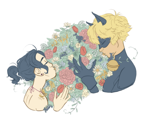 queenlypirate: day 16 - flowers @miraculousfluffmonth     idk either