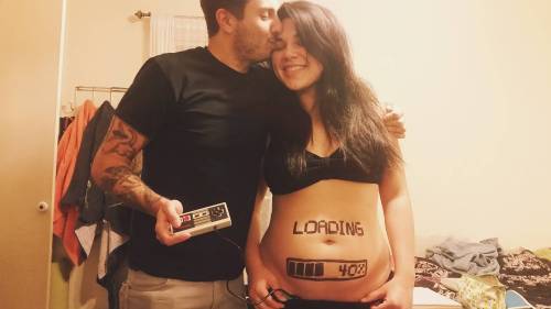 imjustboutthatactionboss:  crippledbypizza:  awwww-cute:  Thought you guys might appreciate our pregnancy announcement  Insert gameshark to abort  more like insert gameshark to give my son gigantic meatington 