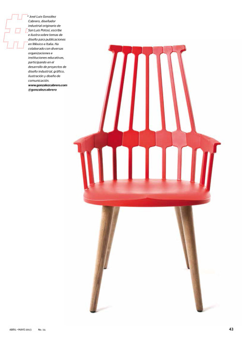  “numbers” of the comback chair designed by patricia urquiola for kartell, infographic for glocal ma