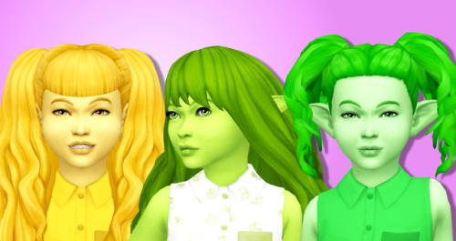 dcwnandout:12 KiaraZurk Child Hairs in Sorbets Remix Updated recolours of my child advent hairs 