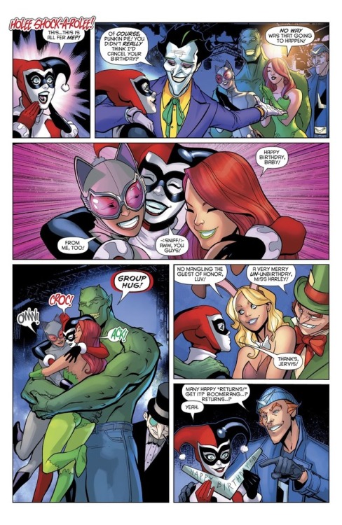 batmanrogues:  ivy forcing joker to throw harley a party because she knows how much it means to harley and joker doesn’t fucking care and wouldn’t pull his finger out to do something nice for harley so ivy has to do all the leg work because she cares