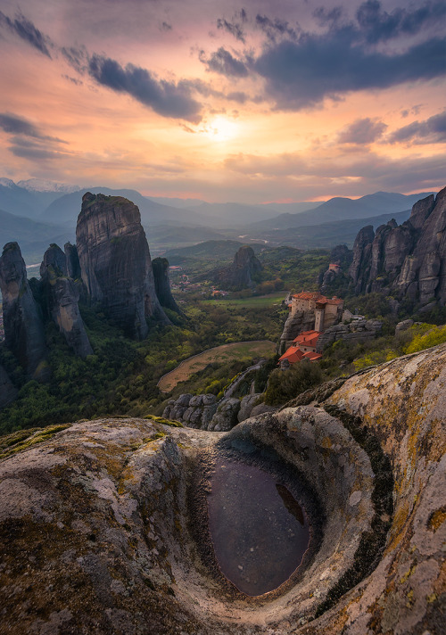 travelgurus:  On the edge of a cliff at   Meteora Monastery   , Greece  by  ilias nikoloulis       Travel Gurus - Follow for more Nature Photographies !