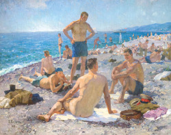 mea-gloria-fides:  “At the sea”, Sergey Pichugin. 1939 На море. - Сергей Пичугин