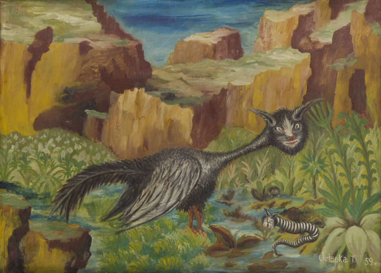 Teofil Ociepka (1891-1978) — Fantastic Beasts [oil, canvas, 1959]