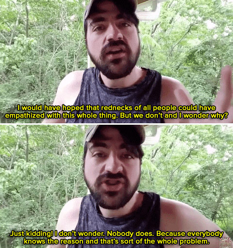 micdotcom:  Watch: Liberal Redneck is thoroughly confused by the hypocrisy of people against Black L