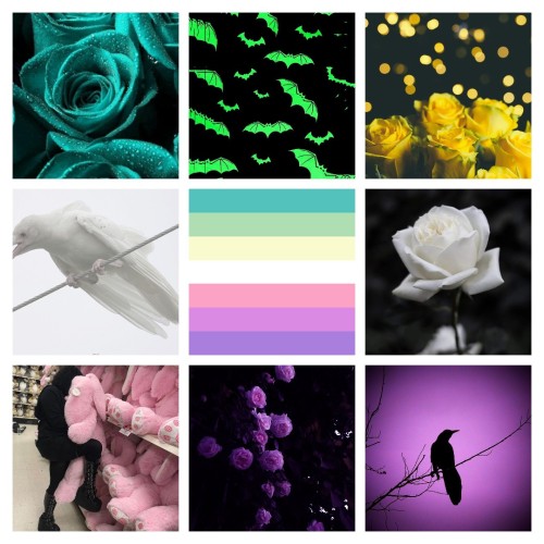 Goth/Corvid/Rose based Genderfaer moodboard~ ^^For an anon! Hope you like this a bunch!Want one? Sen