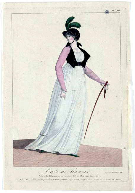 Robe à dolman Spencer chapeau à Jocquet  Journal des Dames et des Modes, unknown date (late 18th-ear