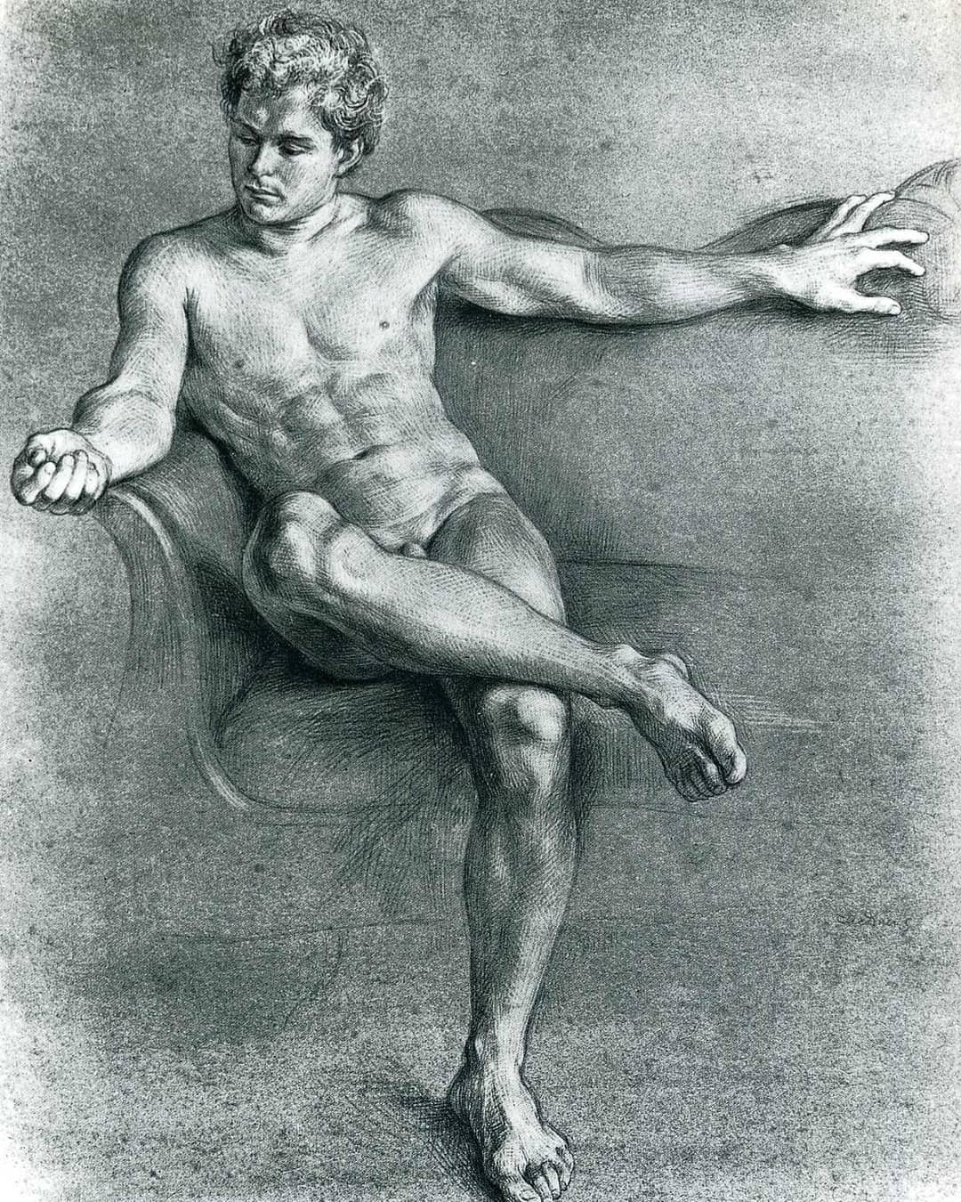 antonio-m:  Paul Cadmus (1904-1999) Male Nude, 1966