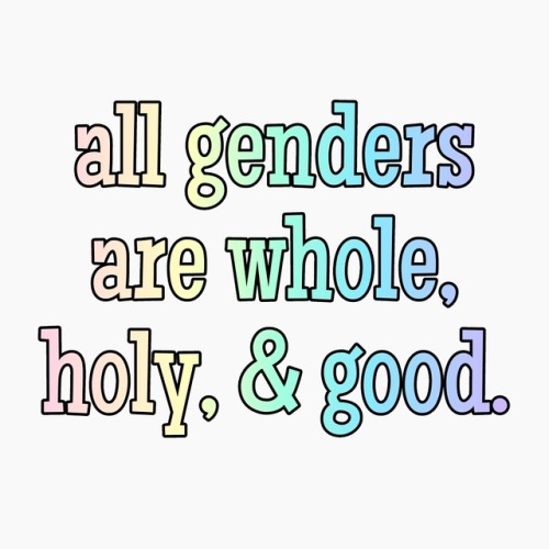 genderqueerpositivity:(Image description: a white background with centered rainbow gradient text tha