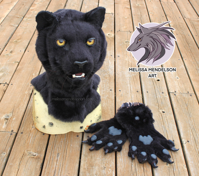 Another kitty commission finished! This one is Aldino, a black cougar. 🖤 This guy features a custom sculpted nose. 

